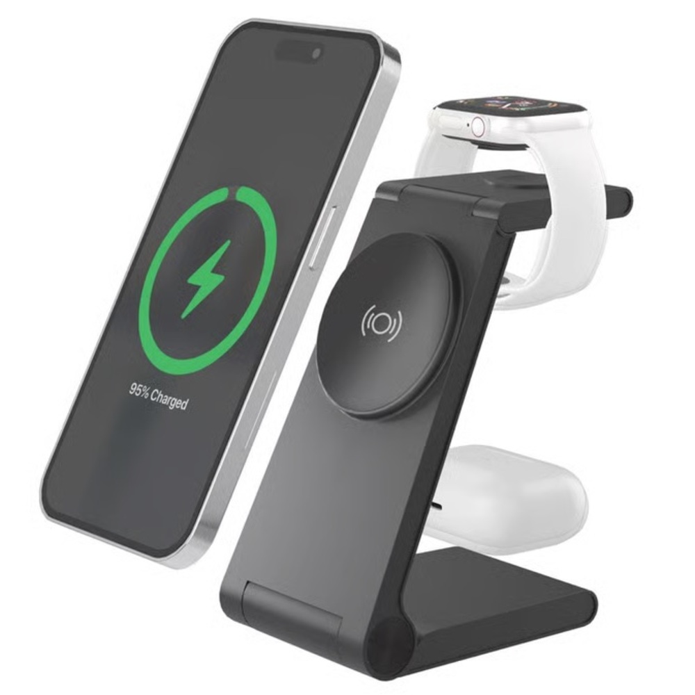 Just Wireless Black Charging Stand for Phone and Watch - iPhone/Android